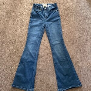 Altard state Women's Blue Flare Jeans embroidery